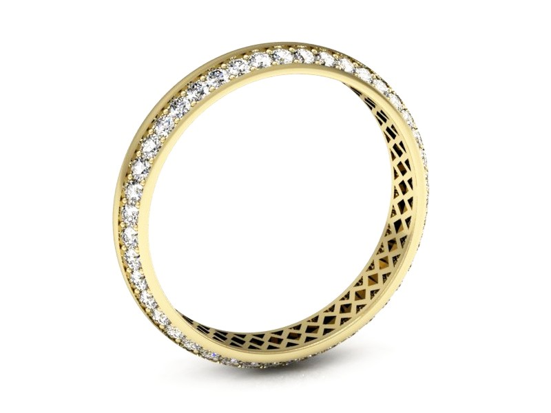Obrączka z brylantami żółte złoto półokrągła - p15132z — zdjęcie 3