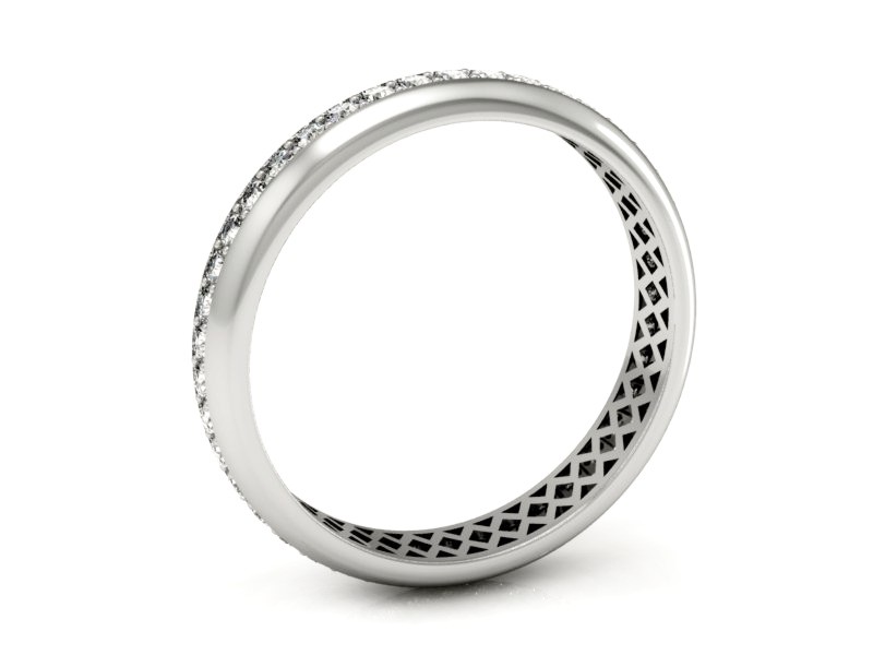 Obrączka z brylantami białe złoto soczewkowa - p15133b — zdjęcie 3