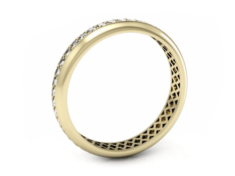 Obrączka z brylantami żółte złoto soczewkowa - p15133z — zdjęcie 3