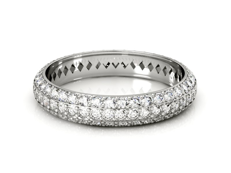 Obrączka z brylantami białe złoto półokrągła - p15135b — zdjęcie 2