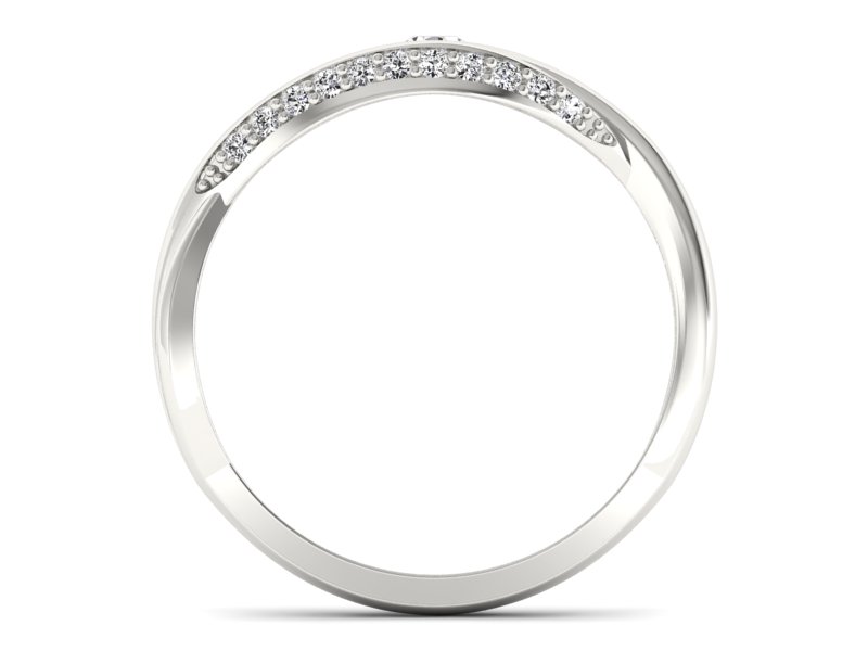 Złoty pierścionek z brylantami białe złoto - p15136b — zdjęcie 2