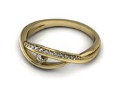 Pierścionek zaręcznynowy z diamentami żółte złoto - p15136z - 2