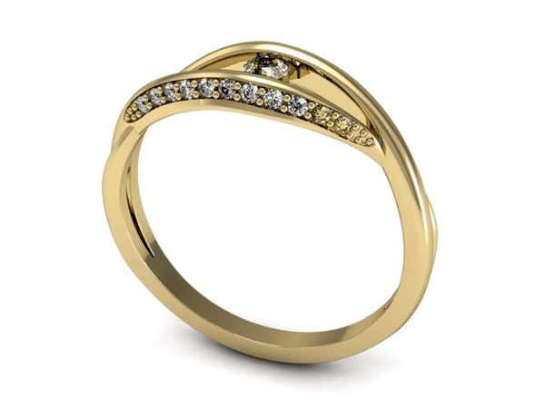 Pierścionek zaręcznynowy z diamentami żółte złoto - p15136z