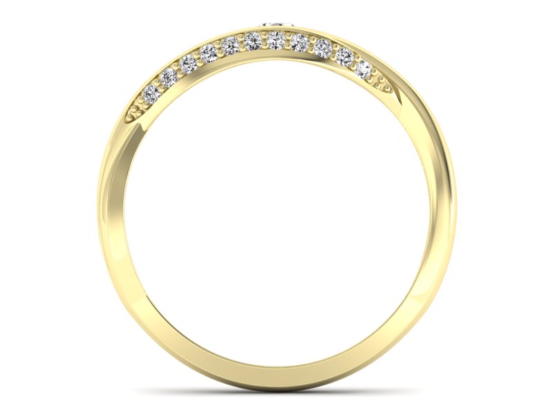 Pierścionek zaręczynowy z diamentami żółte złoto - p15136z — zdjęcie 2