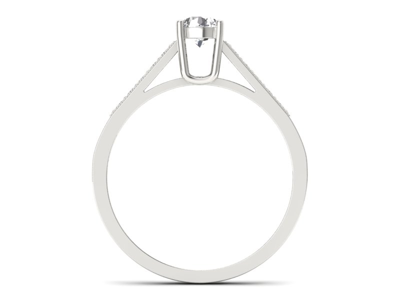 Złoty pierścionek z brylantami białe złoto - P15138b — zdjęcie 2