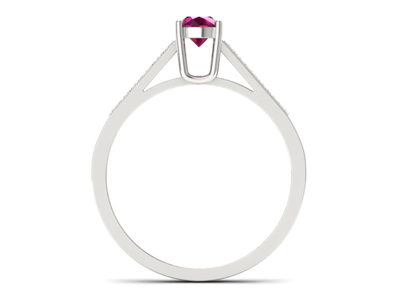 Pierścionek z rubinem i brylantami białe złoto - P15138br — zdjęcie 2