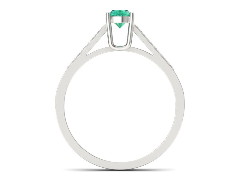 Złoty pierścionek ze szmaragdem i brylantami - P15138bszm — zdjęcie 2