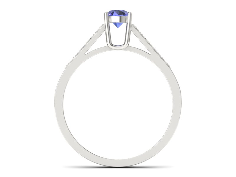 Pierścionek z tanzanitem białe złoto z brylantami - P15138bt — zdjęcie 2