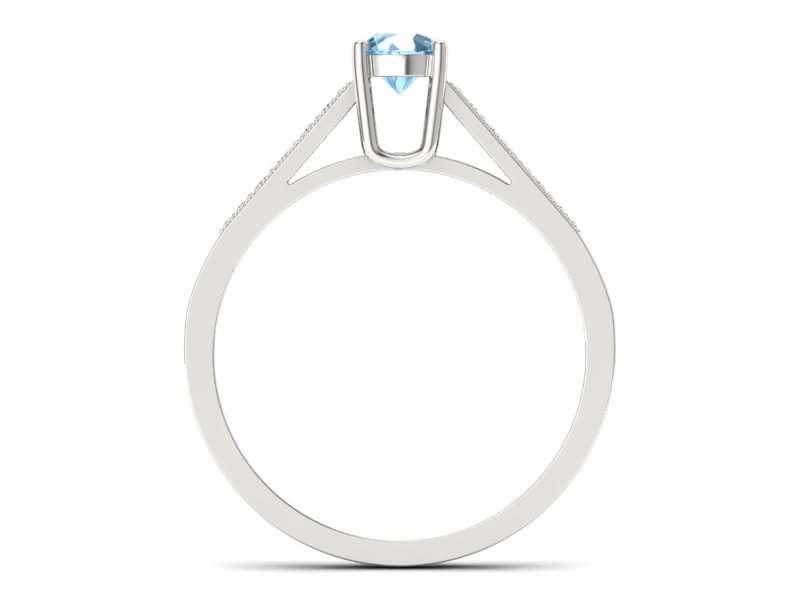 Pierścionek z topazem i brylantami białe złoto - P15138btp — zdjęcie 2