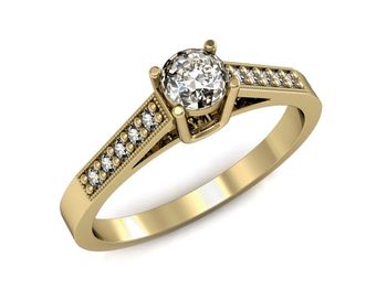 Pierścionek zaręczynowy z brylantami żółte złoto - P15138z - 1