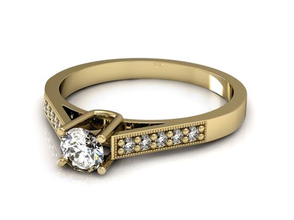 Pierścionek zaręczynowy z brylantami żółte złoto - P15138z