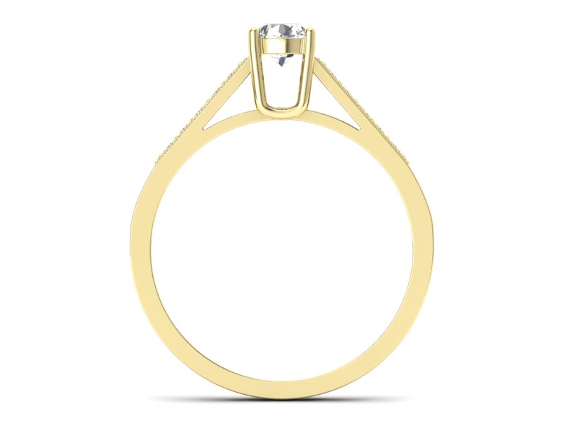 Pierścionek zaręczynowy z brylantami żółte złoto - P15138z — zdjęcie 2