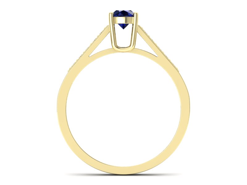 Pierścionek z szafirem i brylantami żółte złoto - P15138zsz — zdjęcie 2