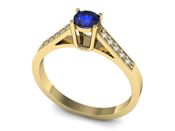 Złoty pierścionek z szafirem i diamentami złoto - P15138zszc - 3