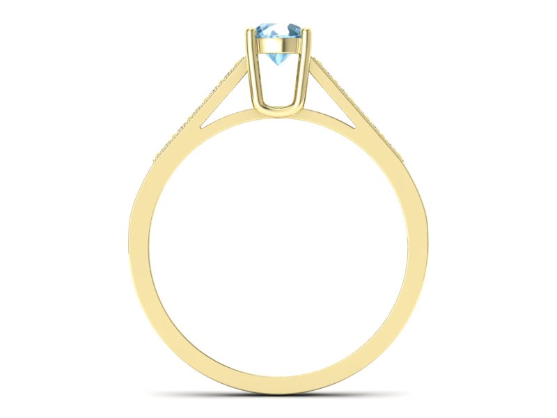 Pierścionek z topazem i brylantami żółte złoto - P15138ztp — zdjęcie 2