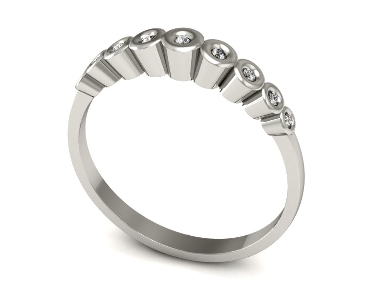 Złoty pierścionek z brylantami białe złoto - P15139b — zdjęcie 3
