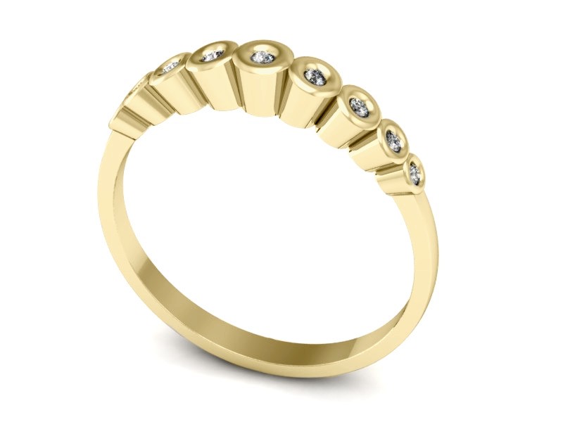 Złoty pierścionek z brylantami żółte złoto - P15139z — zdjęcie 3