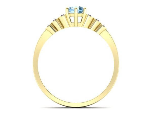 Złoty pierścionek z topazem i brylantami - P15140za