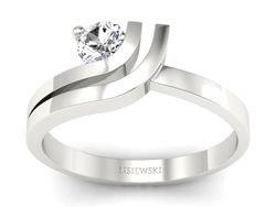 Pierścionek zaręczynowy z diamentem białe złoto - P15141b