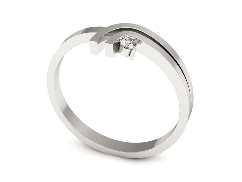 Pierścionek zaręczynowy z diamentem białe złoto - P15141b — zdjęcie 3