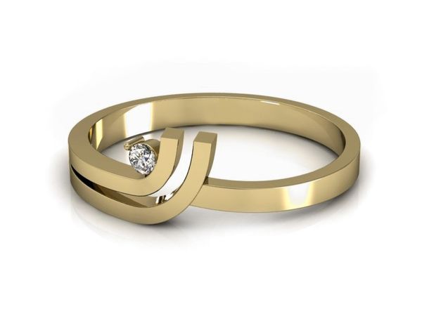 Pierścionek zaręczynowy z brylantem żółte złoto - P15141z