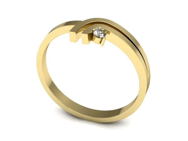Pierścionek zaręczynowy z brylantem żółte złoto - P15141z