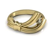 Pierścionek zaręczynowy z brylantem żółte złoto - P15142z - 2