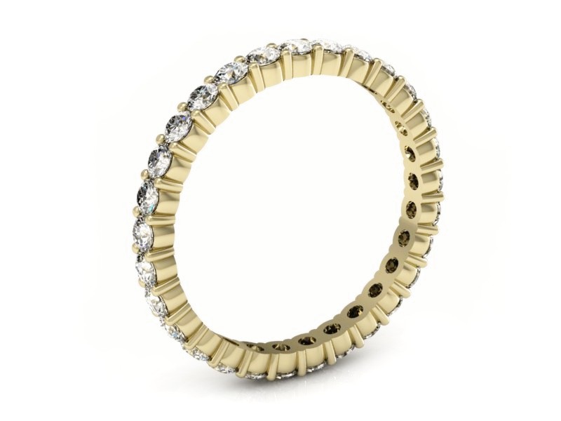 Obrączka z brylantami żółte złoto - P15144z — zdjęcie 3