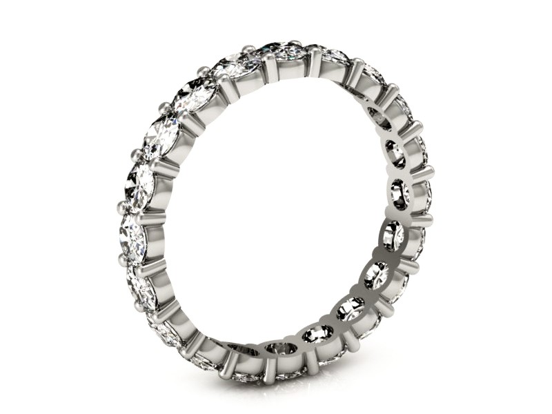 Pierścionek obrączka z brylantami białe złoto - P15146b — zdjęcie 3