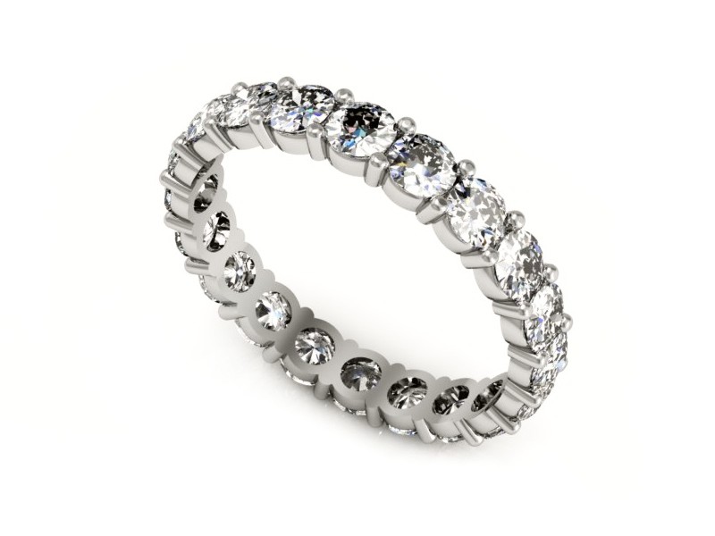 Pierścionek obrączka z brylantami białe złoto - P15146b