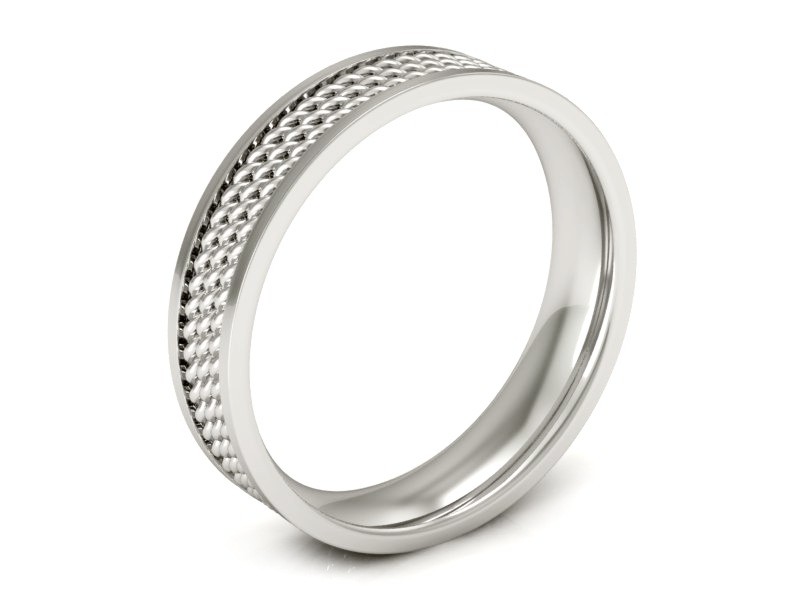 Obrączka białe złoto płaska soczewkowa - P15147b — zdjęcie 3