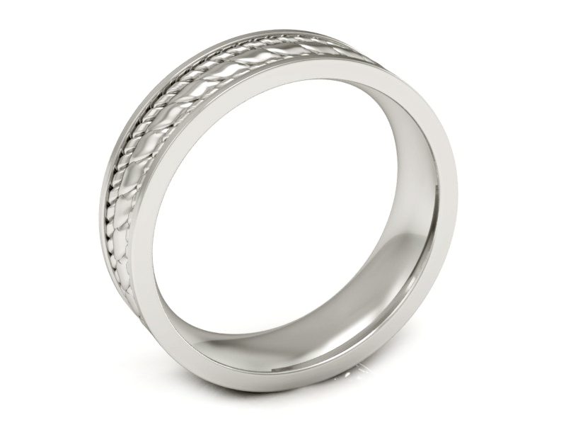 Obrączka białe złoto płaska soczewkowa - P15148b — zdjęcie 3