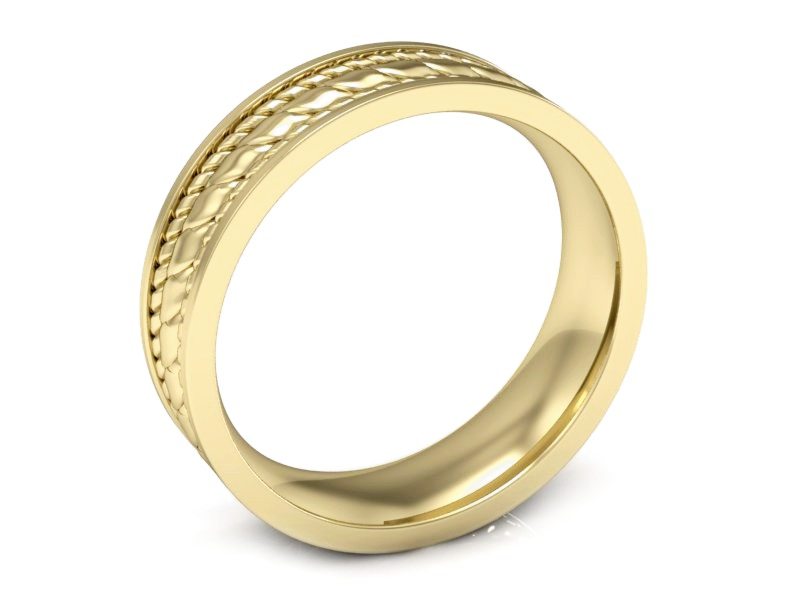 Obrączka żółte złoto płaska soczewkowa - P15148z — zdjęcie 3