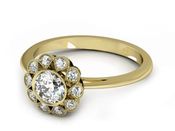 Pierścionek zaręczynowy z diamentami złoto 585 - P15149z - 2