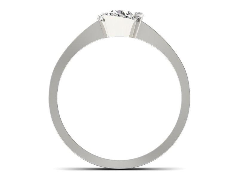 Pierścionek zaręczynowy z brylantami białe złoto - P15150bVV — zdjęcie 2