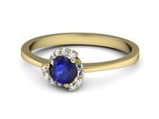Złoty pierścionek z szafirem i diamentami złoto - P15150zszc - 3