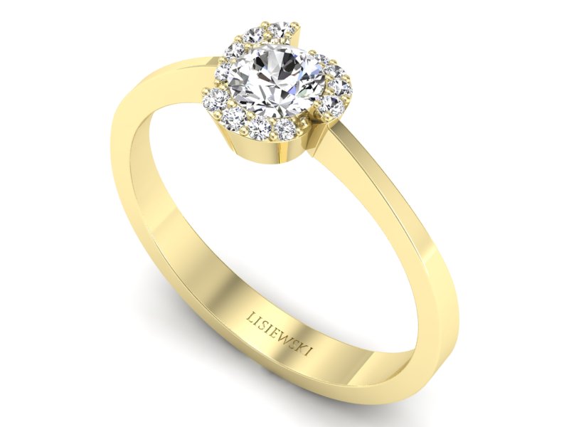 Złoty Pierścionek z Diamentami Elegancja od Lisiewski - p15150zx — zdjęcie 3