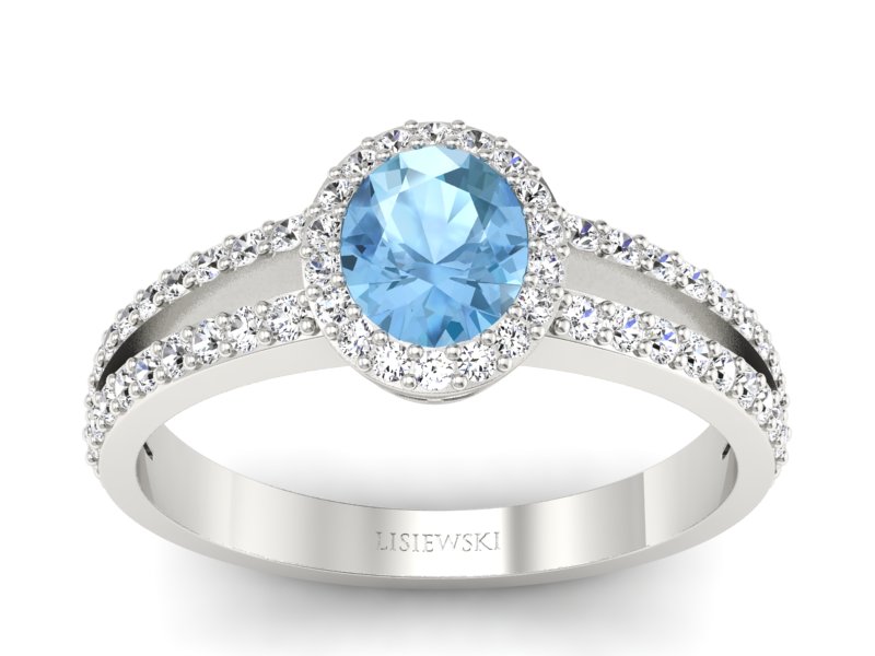 Złoty pierścionek z topazem i brylantami - P15151ba