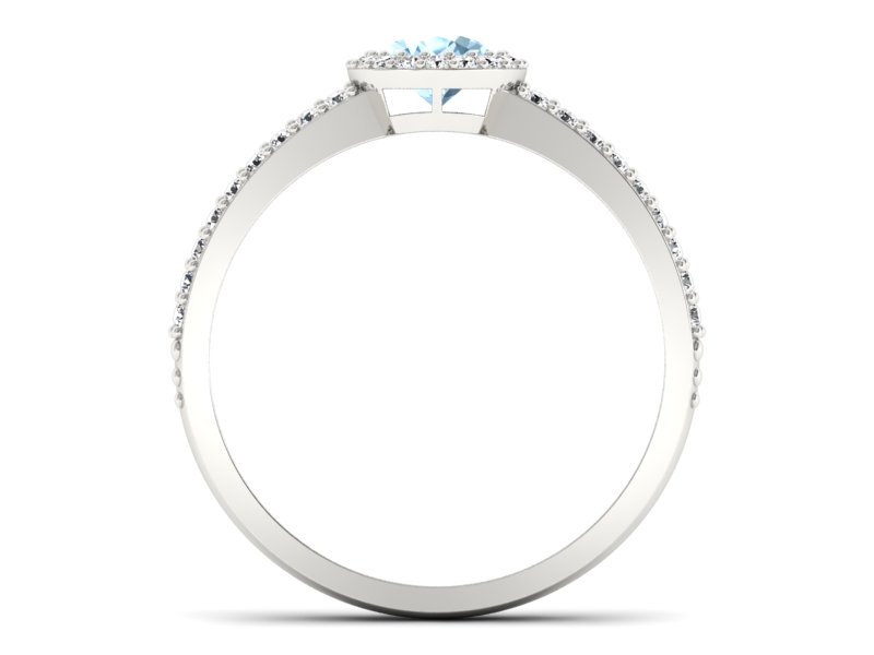 Złoty pierścionek z topazem i brylantami - P15151ba — zdjęcie 2