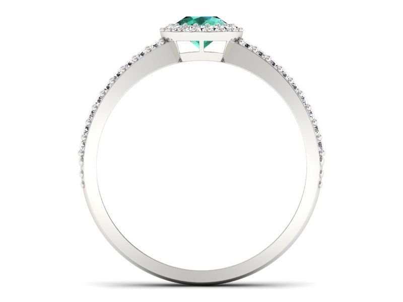 Złoty pierścionek ze szmaragdem i brylantami - P15151bszm — zdjęcie 2