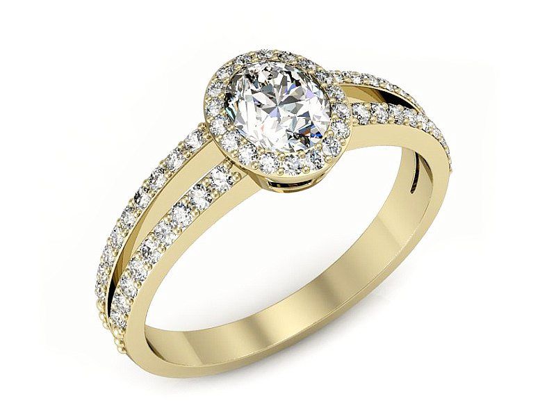 Pierścionek zaręczynowy z diamentami złoto proba 585 - P15151z