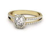 Pierścionek zaręczynowy z diamentami złoto 585 - P15151z - 3