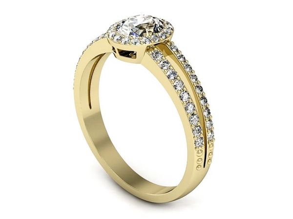 Pierścionek zaręczynowy z diamentami złoto 585 - P15151z