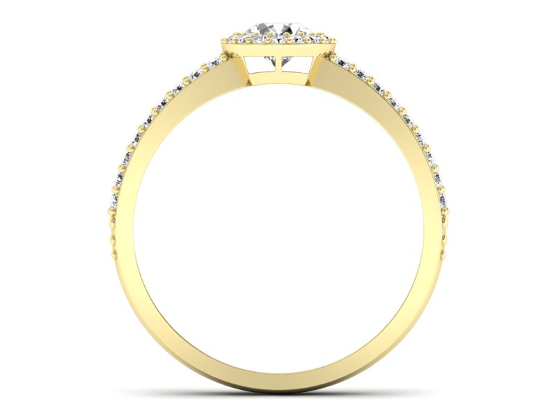 Pierścionek zaręczynowy z diamentami - P15151z — zdjęcie 2