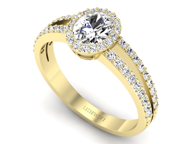 Pierścionek zaręczynowy z diamentami - P15151z — zdjęcie 3