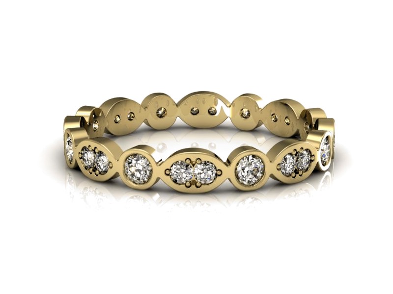 Obrączka z brylantami żółte złoto - P15156z — zdjęcie 3