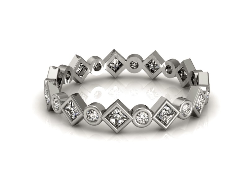 Obrączka z brylantami białe złoto - P15157b — zdjęcie 3