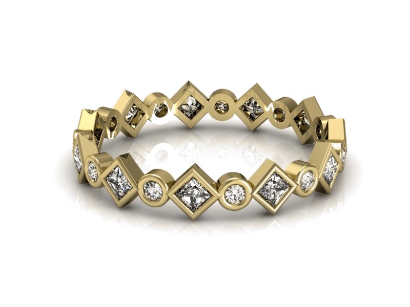 Obrączka z brylantami żółte złoto - P15157z — zdjęcie 3