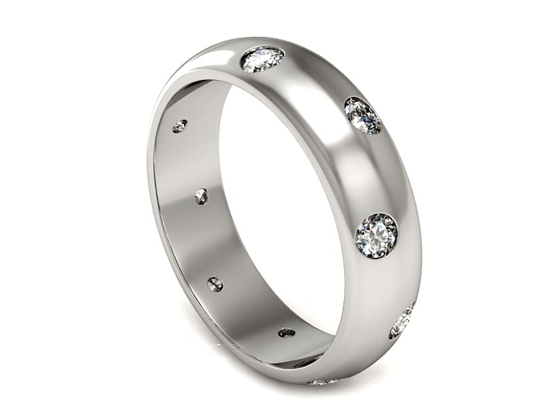 Obrączka z brylantami białe złoto - P15158b — zdjęcie 2