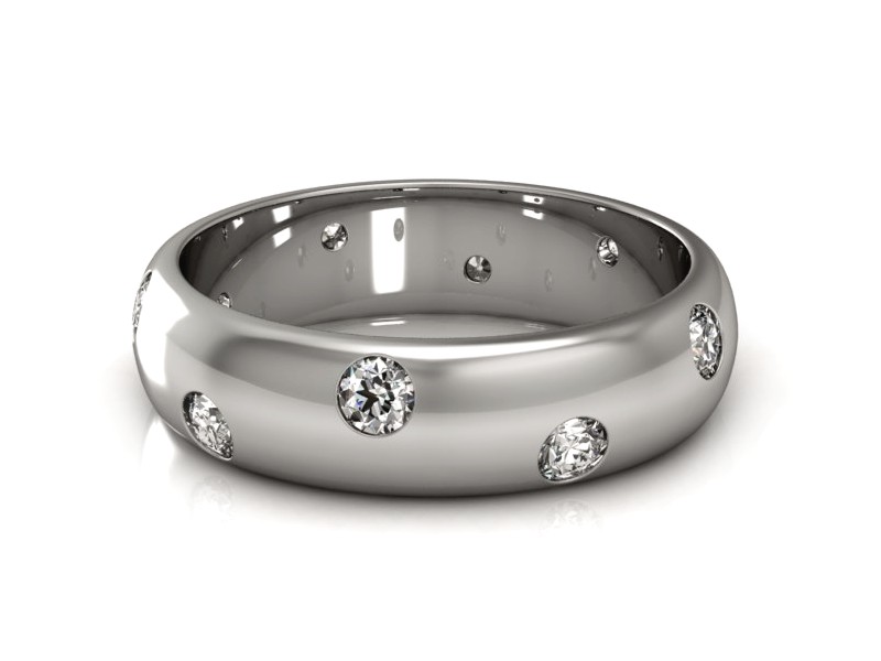 Obrączka z brylantami białe złoto - P15158b — zdjęcie 3